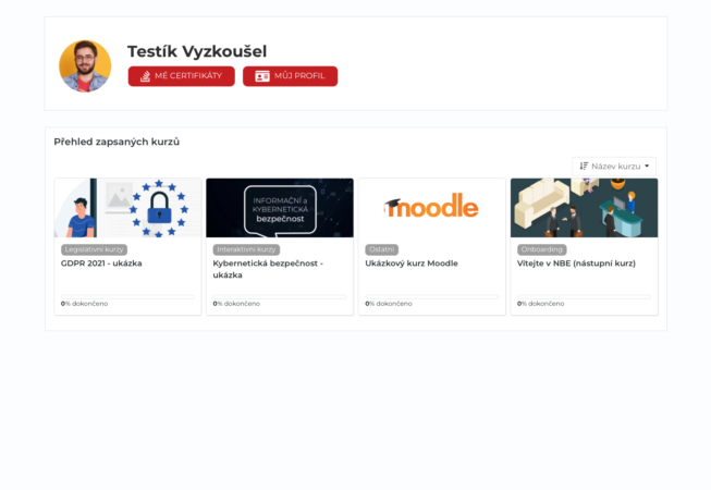 elearningový systém Moodle nástěnka