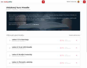 e-learningový kurz Moodle